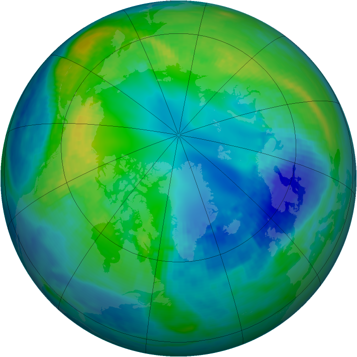 Arctic ozone map for 30 October 1985